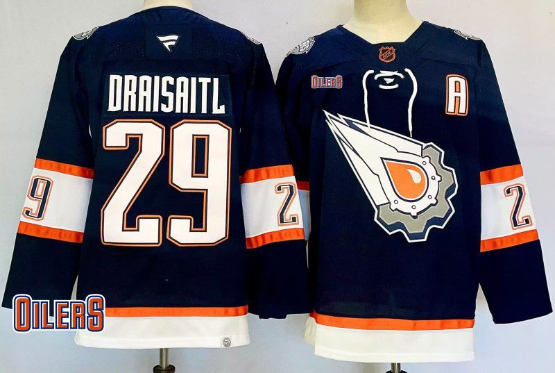 Men Edmonton Oilers #29 Draisaitl Drak Blue Fanatics 2025 NHL Jersey style 2